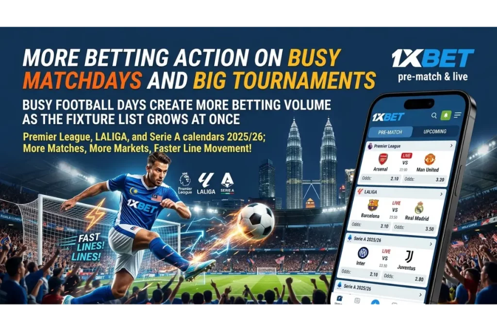 More Betting Action on Busy Matchdays and Big Tournaments